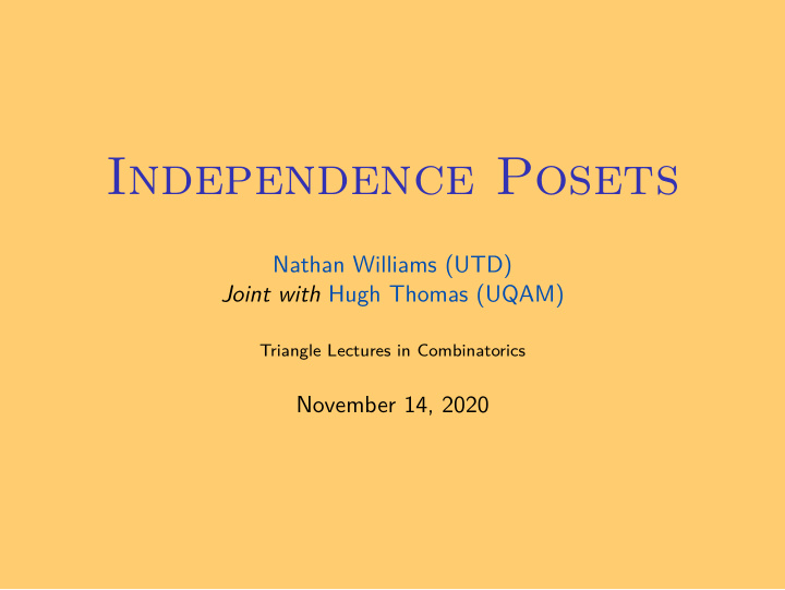 independence posets