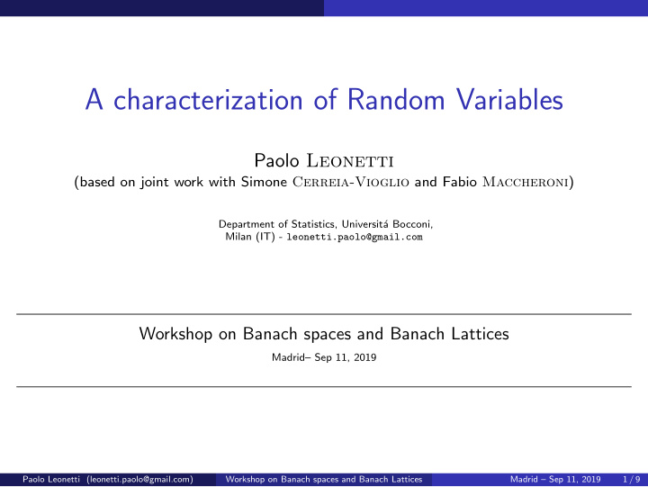 a characterization of random variables