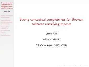 Strong conceptual completeness for Boolean  Applications of  strong conceptual  coherent