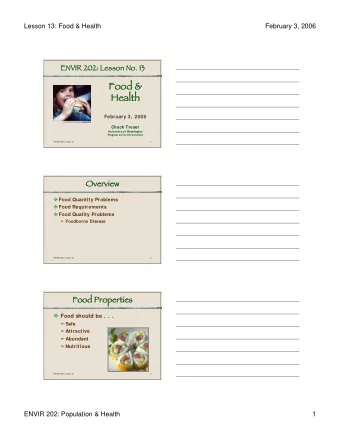 Food &amp;  Health  February 3, 2006  February 3, 2006  Chuck Treser  Chuck Treser  University of