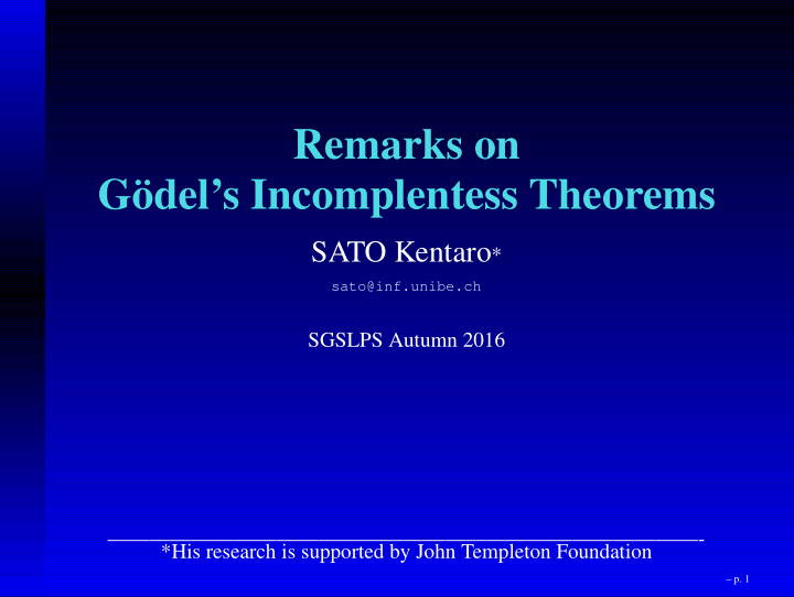 remarks on g del s incomplentess theorems