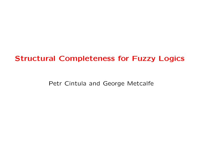 structural completeness for fuzzy logics
