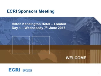 ECRI  ENGINEE RING &amp;  CONSTRUCTION  27 September 2006  RISK INSTITUT E  1 Session  1