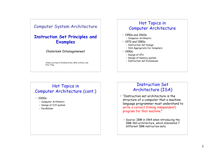 hot topics in computer system architecture computer
