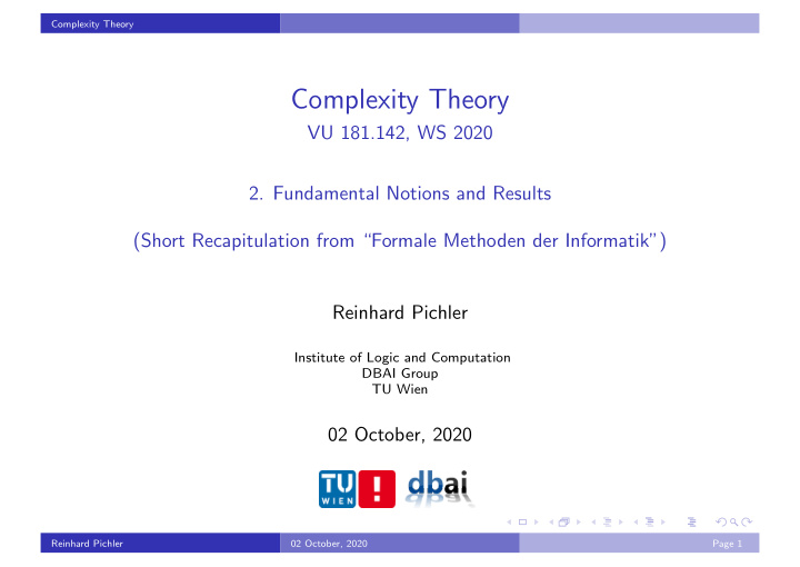 complexity theory