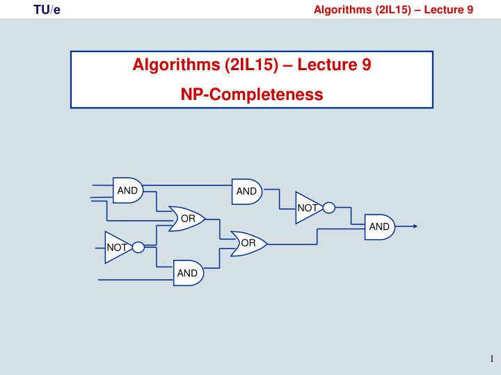 algorithms 2il15 lecture 9 np completeness