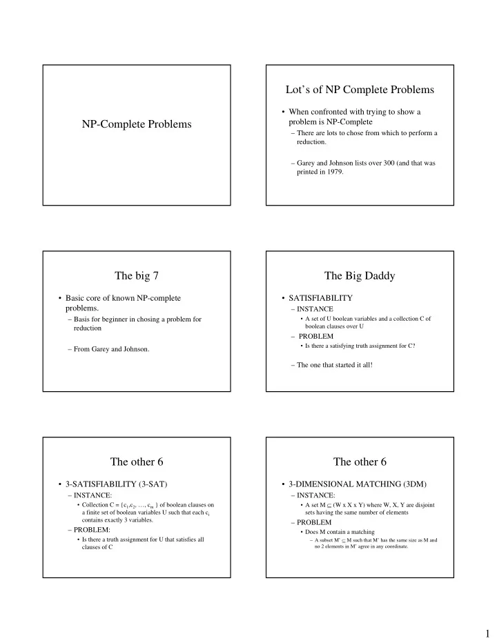 lot s of np complete problems