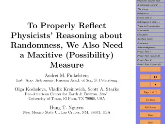 To Properly Reflect  Towards Formalization  Main result  Physicists Reasoning about  Discussion