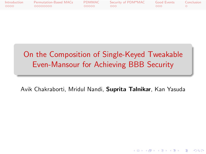 on the composition of single keyed tweakable even mansour