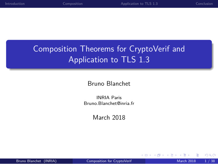 composition theorems for cryptoverif and application to