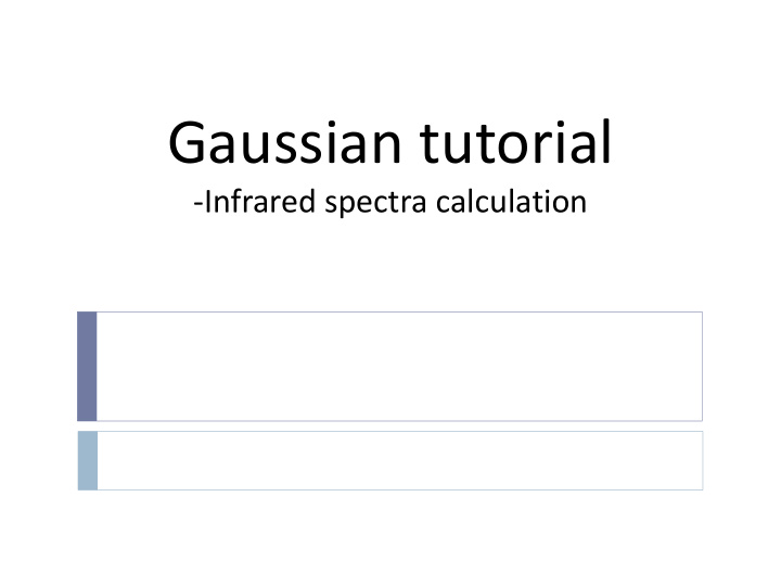 gaussian tutorial