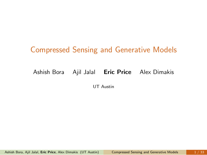 compressed sensing and generative models