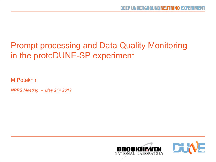 prompt processing and data quality monitoring in the