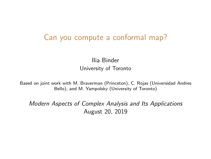 can you compute a conformal map