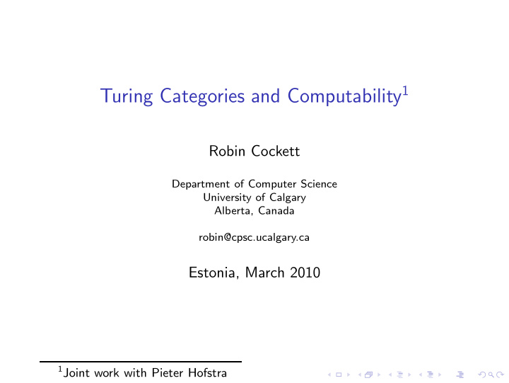 turing categories turing categories reducibility partial