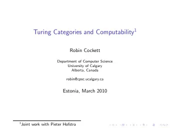 TURING CATEGORIES  Turing categories  Reducibility  Partial combinatory algebras  Recursion