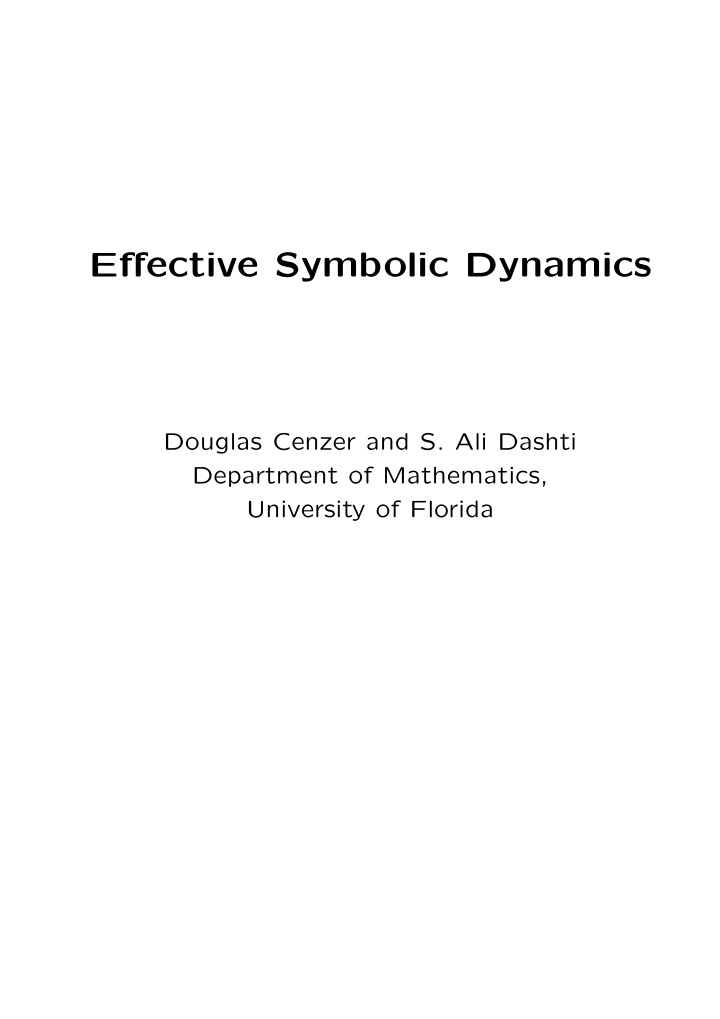 effective symbolic dynamics