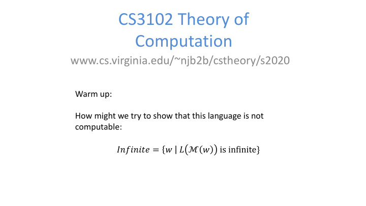 cs3102 theory of