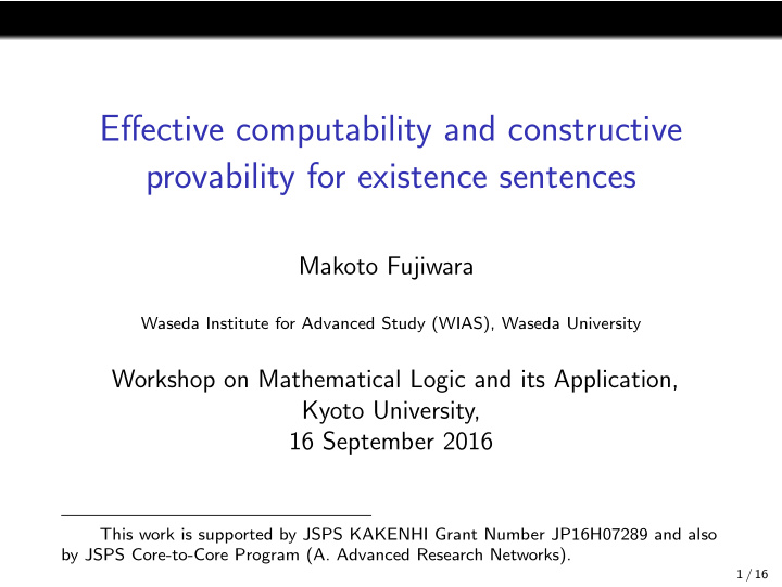 effective computability and constructive provability for