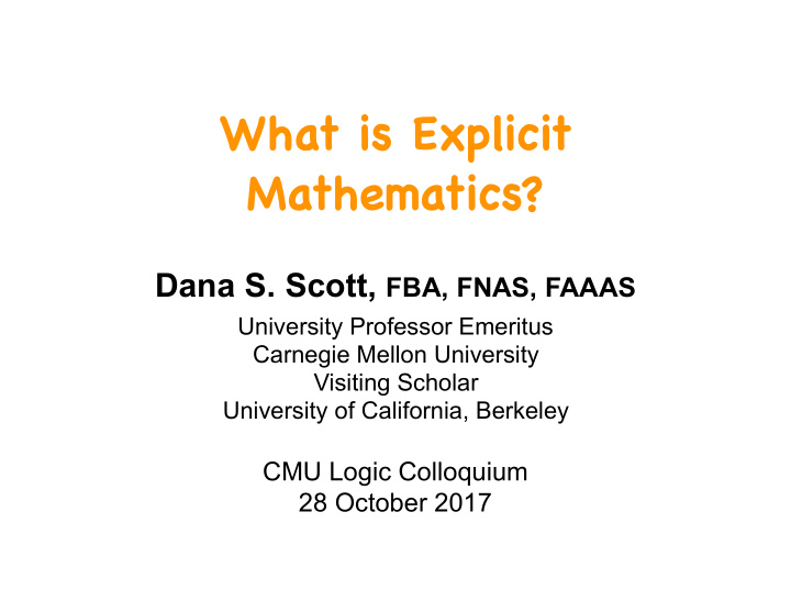 what is explicit mathematics