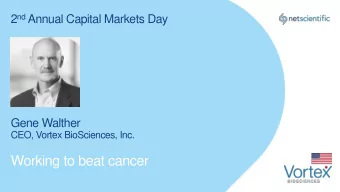Working to beat cancer  Capital Markets Day  June 14, 2016  2  A next generation CTC enrichment
