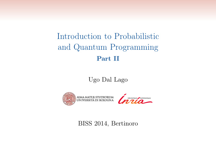 introduction to probabilistic and quantum programming