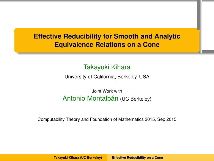 effective reducibility for smooth and analytic