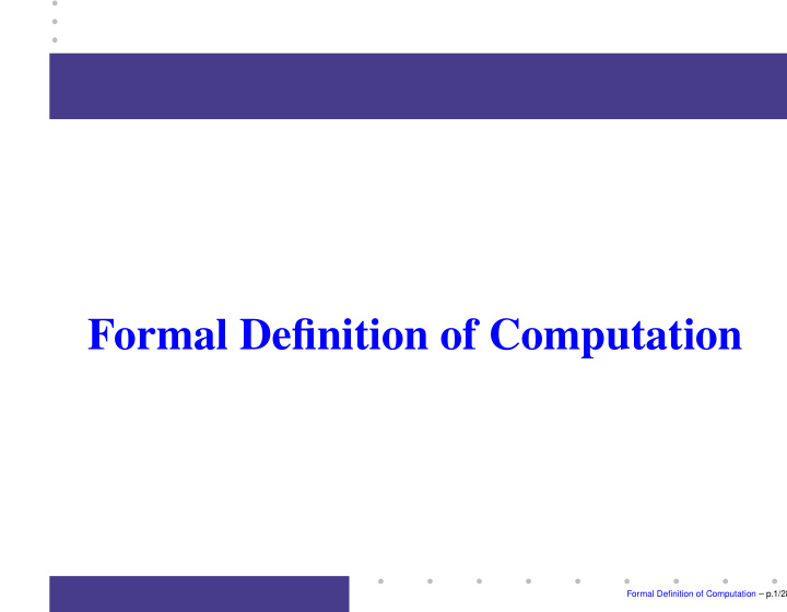 formal definition of computation