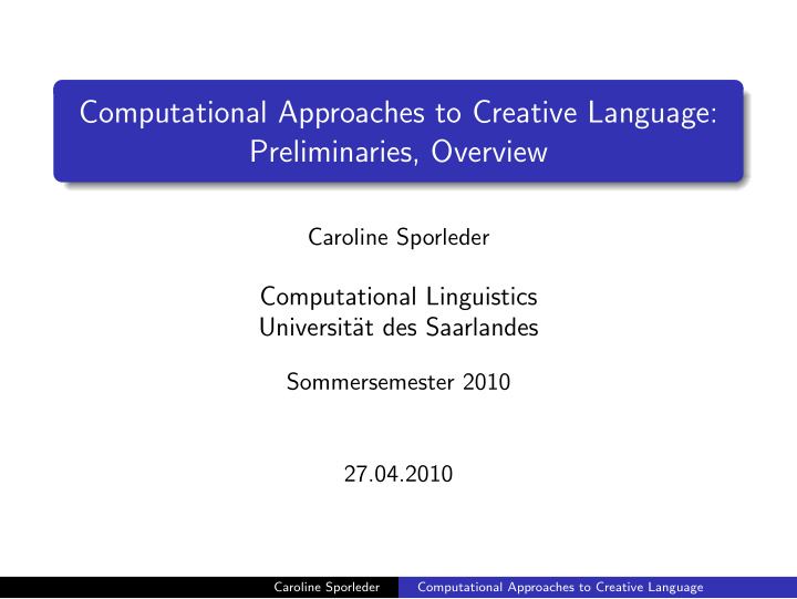 computational approaches to creative language