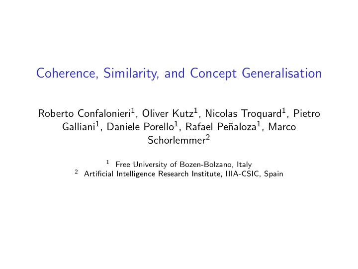 coherence similarity and concept generalisation