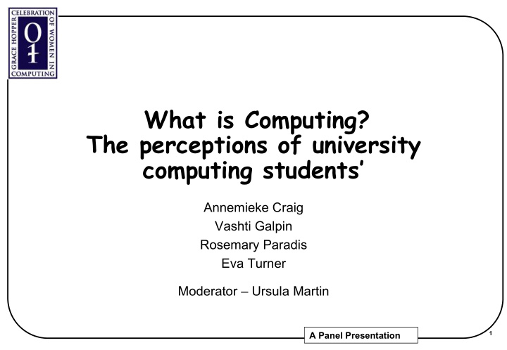 what is computing the perceptions of university computing