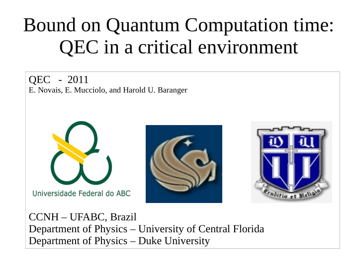 bound on quantum computation time qec in a critical