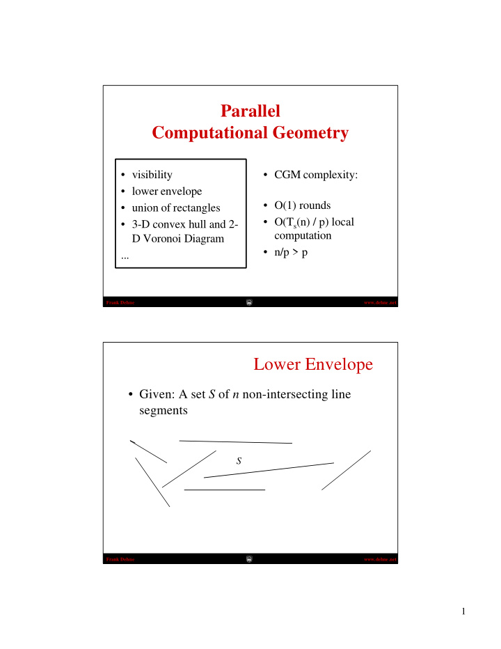 parallel computational geometry