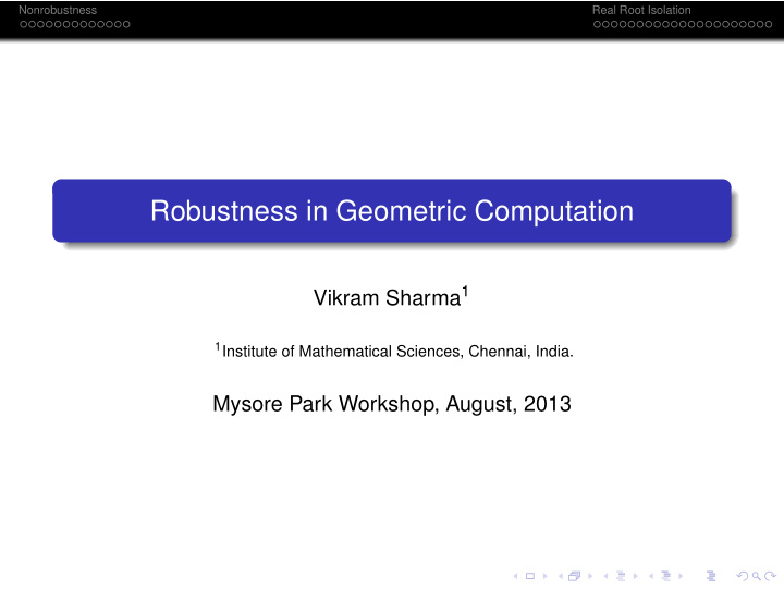 robustness in geometric computation