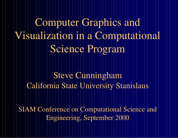 computer graphics and visualization in a computational