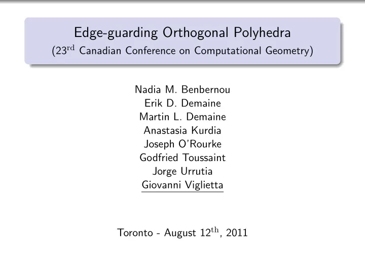 edge guarding orthogonal polyhedra