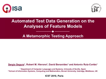 Automated Test Data Generation on the  Analyses of Feature Models  A Metamorphic Testing Approach