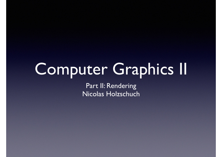 computer graphics ii