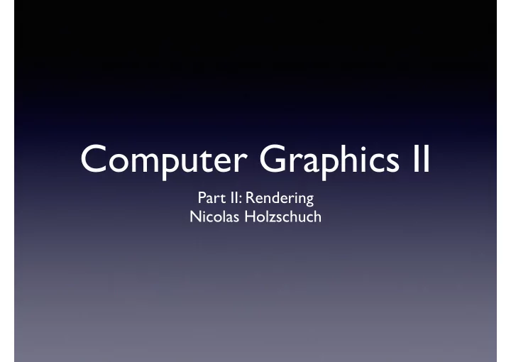 computer graphics ii