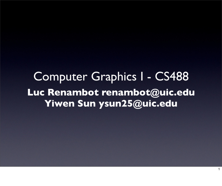 computer graphics i cs488