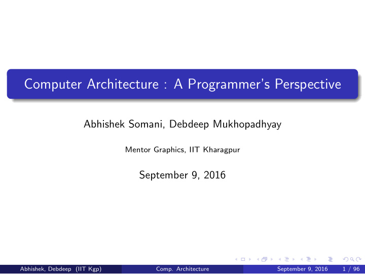 computer architecture a programmer s perspective