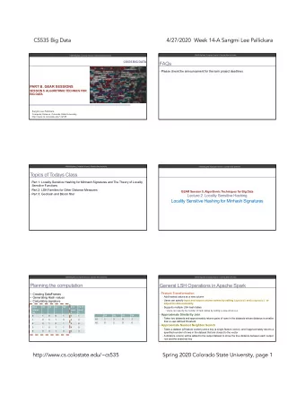 CS535 Big Data  4/27/2020  Week 14-A Sangmi Lee Pallickara  CS535 Big Data | Computer Science |
