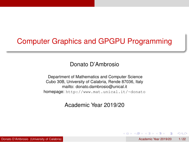 computer graphics and gpgpu programming