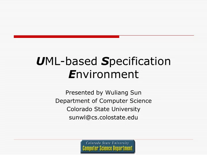 u ml based s pecification