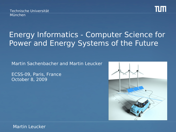 energy informatics computer science for power and energy
