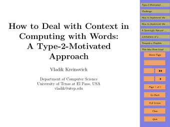 How to Deal with Context in  How to Implement the . . .  A Seemingly Natural . . .  Computing with