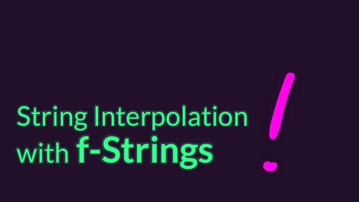 with f strings format stings in python