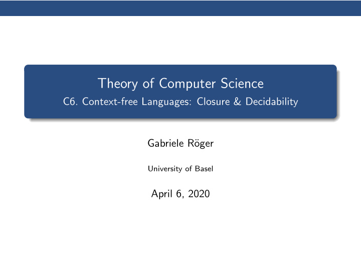theory of computer science