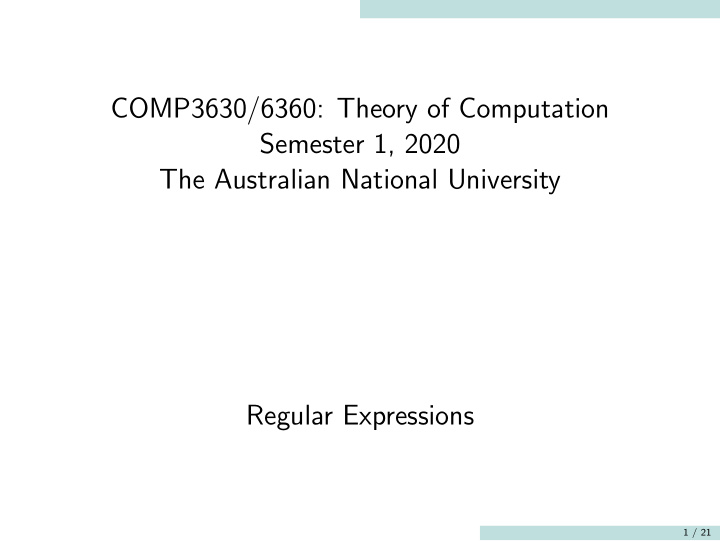 comp3630 6360 theory of computation semester 1 2020 the