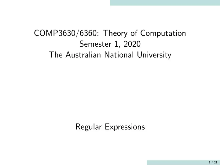 comp3630 6360 theory of computation semester 1 2020 the
